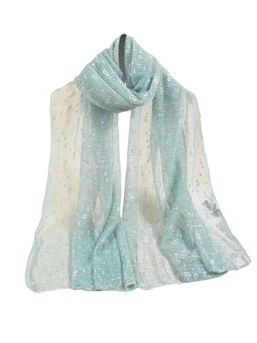 Image of Floerns Women's Sequin Bandana Square Scarf Silk Scarves Mesh Shawl and Wrap for Evening Dresses