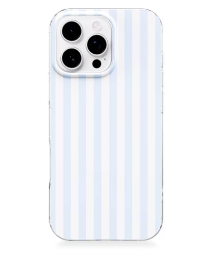 Coque iPhone 16 Pro Magsafe fine en TPU antichoc à rayures bleues pour femme