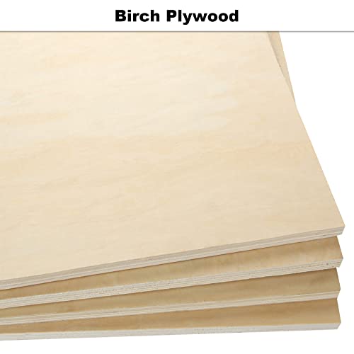 CertBuy Plywood Board 12x12 1/2 Thick, 4 Pack Plywood Squares, Baltic Birch Plywood for Laser Projects, Arts and Crafts, DIY