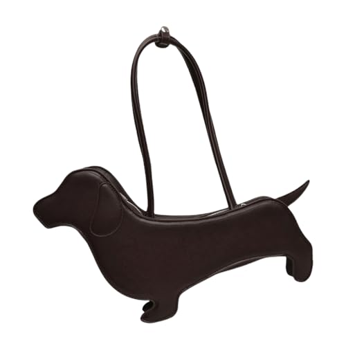 MZRAN Taschen für Damen, einzigartiges Dackel-Design, Umhängetasche, PU-Leder, Handtasche, Unterarm-Geldbörse für Hundeliebhaber und modisch, coffee