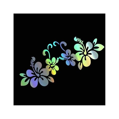 Autocollants de fleurs réfléchissant laser 20x8cm haute visibilité moto