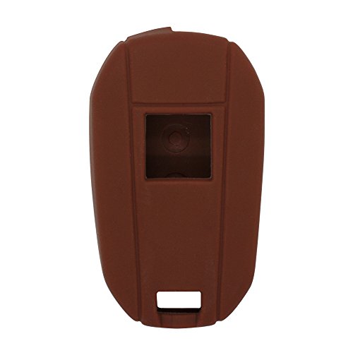 BROVACS Silicone Cover Protector Case Holder Skin Jacket Compatible with PEUGEOT CITROEN 3 Button Flip Remote Key Fob CV4300 Brown - Image 2