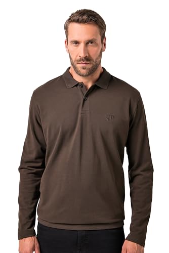WHITELISTED JP 1880 Poloshirt, Bauchfit, Basic, Langarm, Piqué, XXL BIS 8 XL T-Shirt, Marron foncé, 7XL Hommes