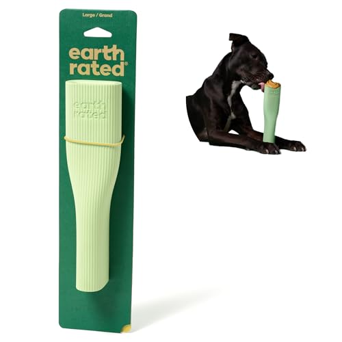Earth Rated Kauspielzeug, bereicherndes Spielzeug für ausgewachsene Hunde und Welpen, geeignet für Spülmaschine und Gefrierfach, aus Naturgummi, groß, grün