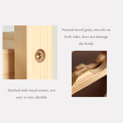 Soporte para botellas de vino de madera con escritorio miniatura 3