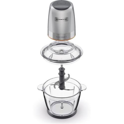 Miniatura 2 de Kenwood EasyChop+ CHP62.400SI - Picadora con sistema de cuchillas Quad Blade de acero inoxidable, sistema de control, picadora de hielo, cuenco de cristal de 600 ml, apto para lavavajillas, 500 W,