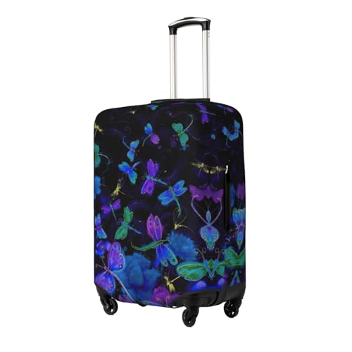 Blue Dragonfly Print Luggage Suitcase Cover Protector Luggage Washable Covers With Concealed Zipper2