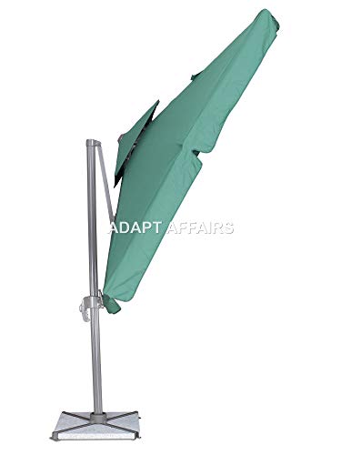 Image of Invezo Outdoor Garden Patio Umbrella (360 degree rotating feature with Base) 8.2 x 8.2 sq ft Terrace /Balcony /Lawn Heavy Duty Shed (White)