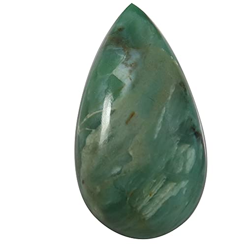 Jaspe vert Prase cabochon poire, pierre naturelle rare pour cadeau précieux