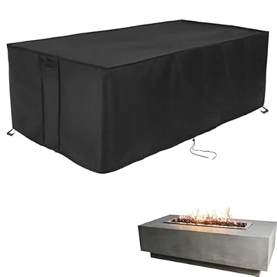 Youlvy Fire Pit Cover Rectangular 48 Inch,Propane Gas Fire Pit Table Cover,Outdoor Waterproof Firepit Table Cover 600D- 48 x 15 x 15 Inch