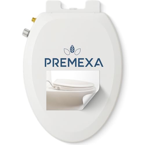 PREMEXA Bidet Toilet Seat for Elongated Toilets, Non-Electric, Dual Nozzle, Soft Close, Self-Cleaning, Ambient Water Temperature, Easy Installation, Reduce Toilet Paper Usage