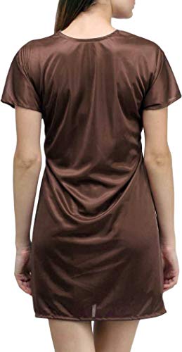 Image of You Forever Women Nightwear Sleepwear Lounge wear Soft Satin Robe Nightgown Short gown with Belt and Elegant Bikini Lingerie Set