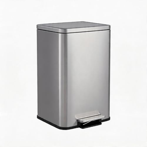 Caneca de basura rectangular de acero inoxidable 13 galones