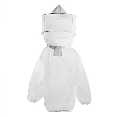 gshhd0 Beekeeping Jacket,Nylon Mesh Hooded Beekeeping Clothing Protective Clothing Removable Breathable Beekeeping Veil Cover Hat Set