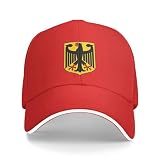 Can gift this to a German. Gorra de béisbol alemana con escudo nacional de Alemania para mujeres y hombres, Rojo -, talla única
