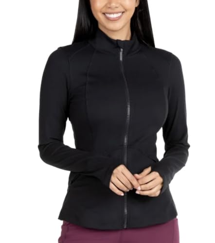 Spyder Women's Stretch Long Sleeve Zip Up Yoga Jacket with Thumb Holes