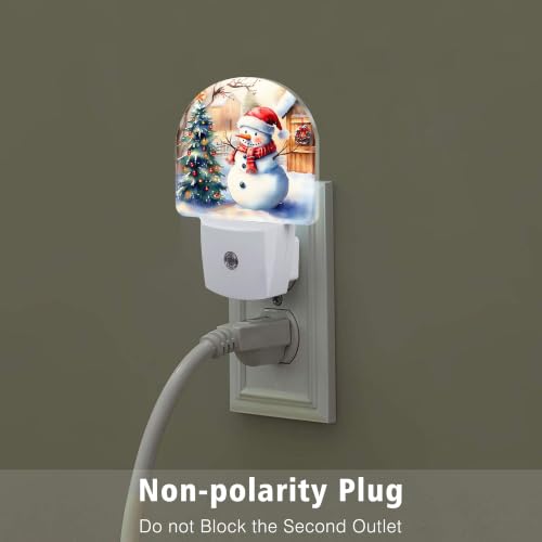 Image of Night Light, Dusk to Dawn Night Light Plug in, Christmas Snowman