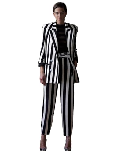 Costume à larges rayures pour femme en finir avec les tenues de banquet fades et inconfortables