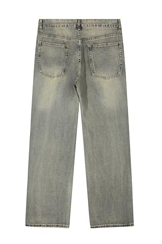 Men's Non-Stretch Regular Fit Straight-Leg Denim Pants Jeans2