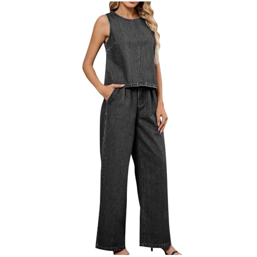 Ensemble deux pièces pantalon large taille haute qui affine et reste frais