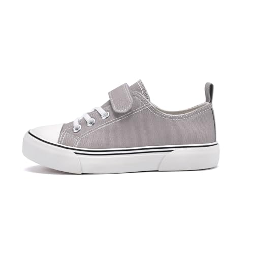 Image of Zoroadke Toddler Boys and Girls Sneakers Low Top Adjustable Strap Canvas Shoes for Kids