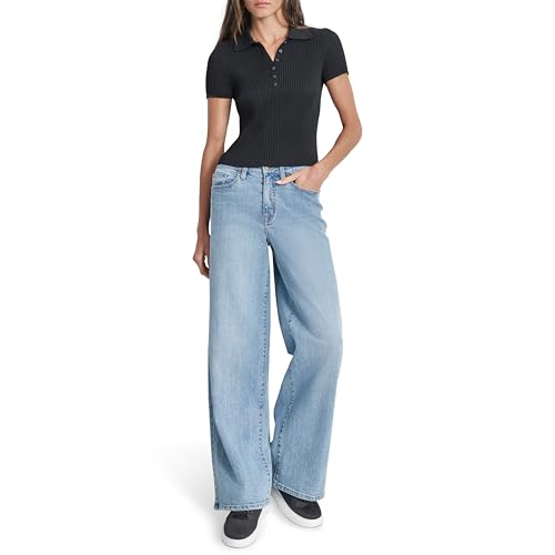 DKNY Women's Polo Trendy Ribbed Soft Sweater