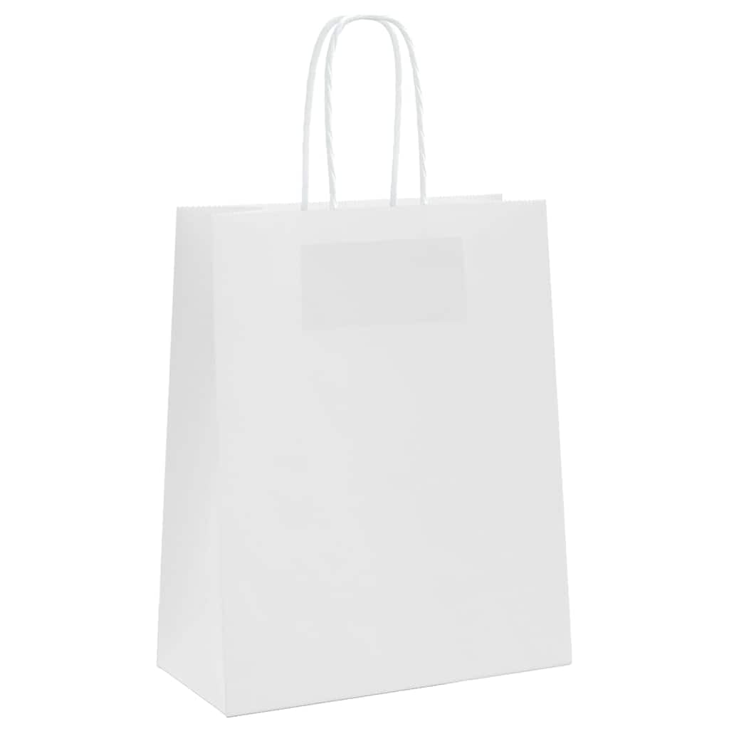 Sac en Papier Kraft Lot de 250, Sac Cadeaux Pochette Papier Sachet Kraft 250 pcs avec poignées marron 18x8x22 cm