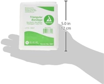 Medique Products 65001 Triangular Bandage, Non Sterile, With Pins 40 x 40 x 56