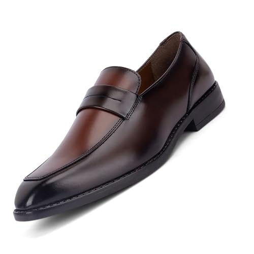 Image of LOUIS STITCH Men's Formal Shoes - leatherette, Breathable Lining, Moccasins Style | Comfortable for Business, Casual, Daily Wear & Parties | Double Tone Finishing (SXMCDSBBTN)