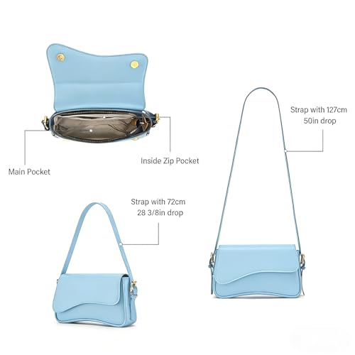 Image of Amszke Shoulder Bag for Women Y2K Crossbody Purse PU Leather Underarm Handbag 2 Adjustable Strap for Daily Commute Travel