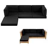 MuaMelop 9-Piece Patio Furniture Cushions Set, Replacement Outdoor Cushions for 4-Seat Patio Sectional, Waterproof & Fade Resistant Deep Seat Cushion for Outdoor Sofa, Black