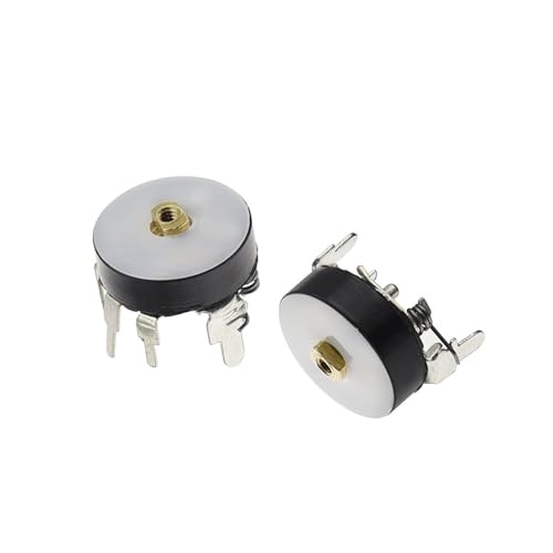 Potenciómetro RV12 10K con terminales doblados e interruptor para montaje en PCB lateral 5