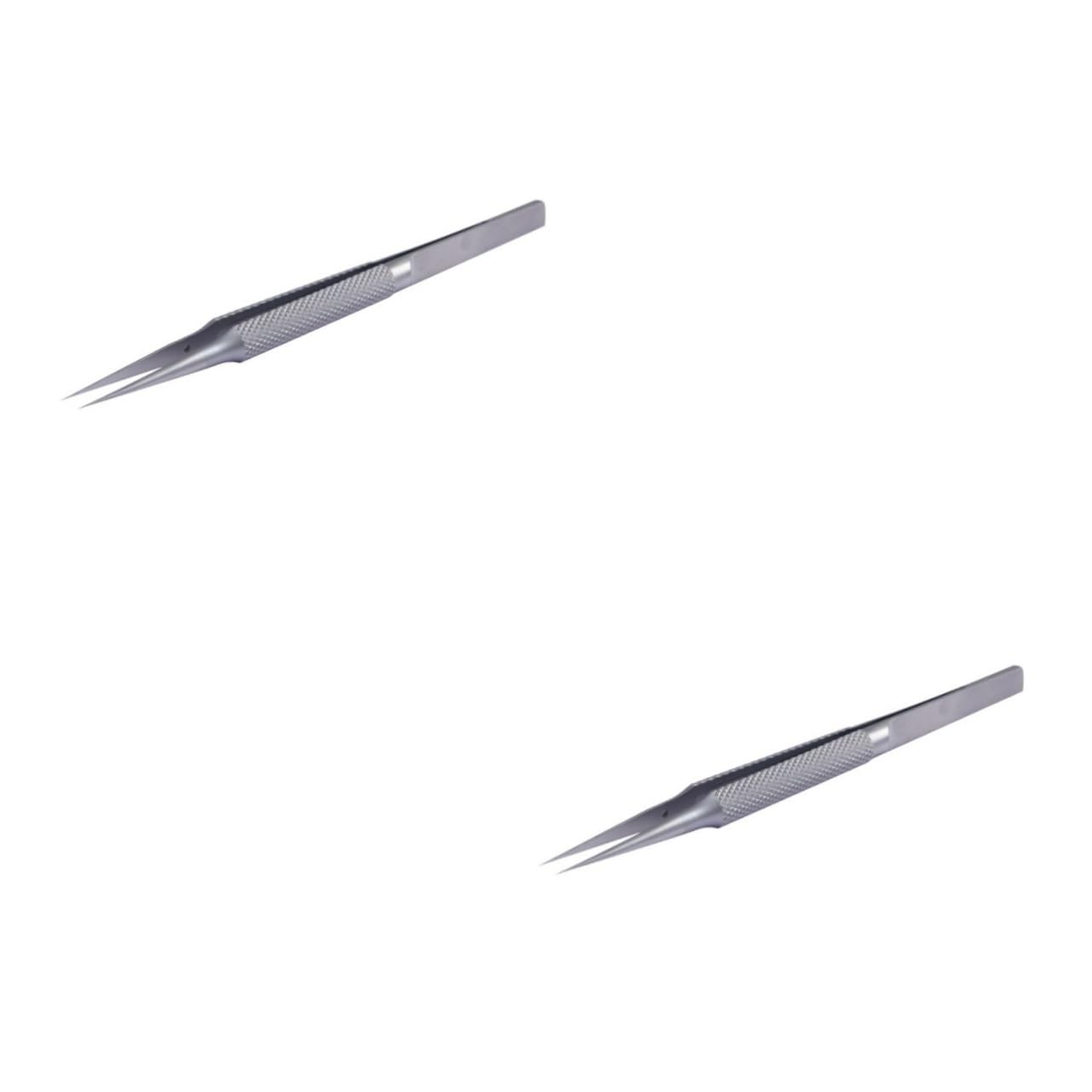 jojofuny 2 Pinzette in Acciaio Inox Da 0 15 Mm Per Riparazione Elettronica Creazione Di Gioielli Pinzette Metalliche Angolate Industriali - Supporto Piegato