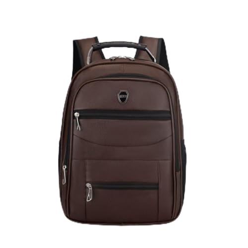 Mochila Notebook Couro Masculina Executiva Alça Reforçada Impermeável Unissex - Trabalho, Faculdade, Viagem (Marrom)