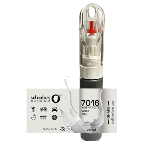 SD COLORS Vernice Ritocco 20ml – Grigio Antracite (RAL 7016),