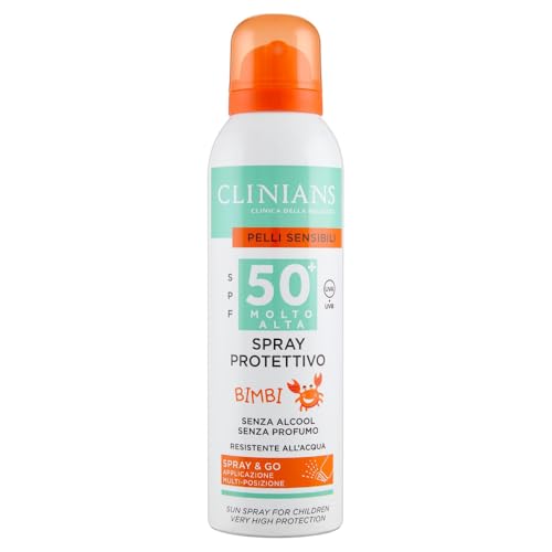 CLINIANS | Spray Protector Infantil SPF50+, con Aloe y Vitamina E, 150mL