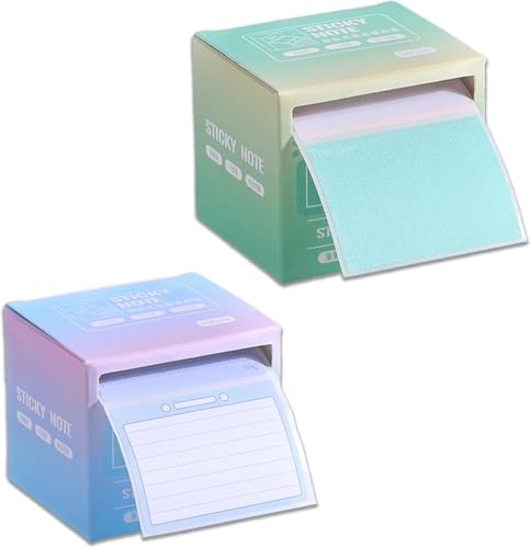 Image of Sticky Notes Dispenser Cube with 512 Self Adhesive Memo Sheets (1.8 x 2.5 Inch) | Pull-Out Sticky Note Pad for Office, School & Home | Cute Desk Memo Note Holder for Reminders, Pack of 1