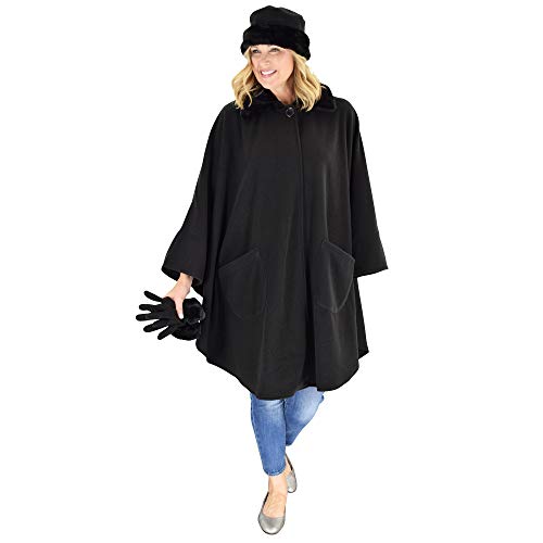 Le Moda Women's Sherpa Trim Polar Fleece Wrap with Matching Gloves and Hat | Winter Collection | One Size Fits All4