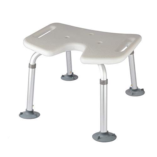 Chaise de douche avec assise ergonomique réglable 6 vitesses en alliage
