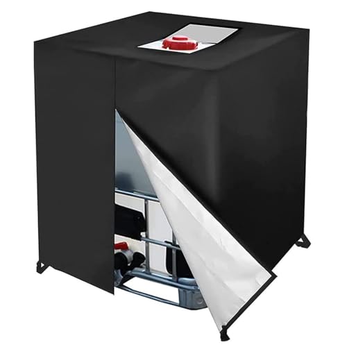 Copertura per serbatoio d'acqua in tessuto Oxford nero, 1000 l, protezione per serbatoio IBC per barile d'acqua, resistente copertura impermeabile per esterni