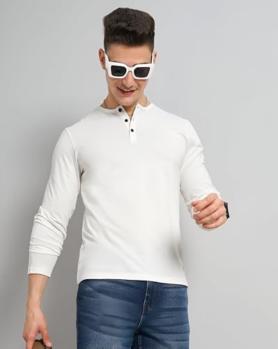 Image of LAZYCHUNKS Luxury Men's Full Sleeve Henley T-Shirt - Soft, Breathable, Stylish (Men's Henley T-Shirt), Great for Party and Casual wear