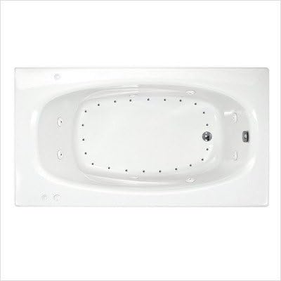 St. Kitts 36 x 72 x 23" Rectangular Air and Whirlpool Jetted Bathtub Color/Trim / Tile Flange / Front Skirt / Drain: White / Brushed Nickel / No / No / Left