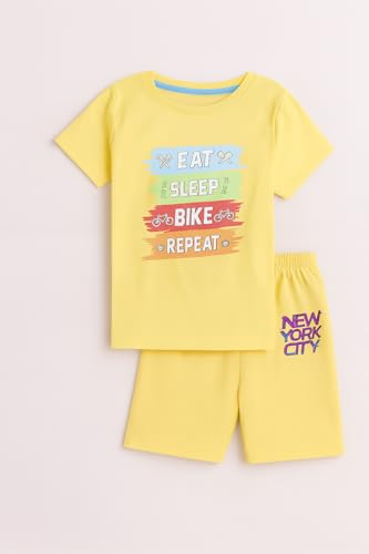 Image of EIO Boys Cotton Printed Dress Clothing Set Combo with Tshirts & Shorts-Pack 3