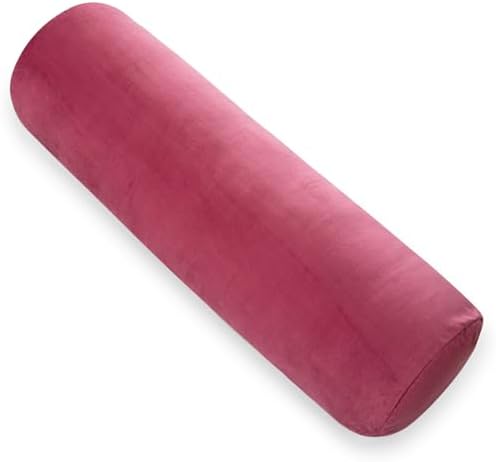 AS AWESLING Body Pillow for Adults, Full Body Pilllow for Sleeping, Long Round Cervical Pillow, Bolster Side Sleeper Pillow with Cover (Claret, 90 x 20 cm)