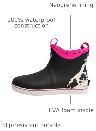 Image of Buoy Boots Women's Waterproof Ankle Rain Boots, Rubber Deck & Fishing Boots