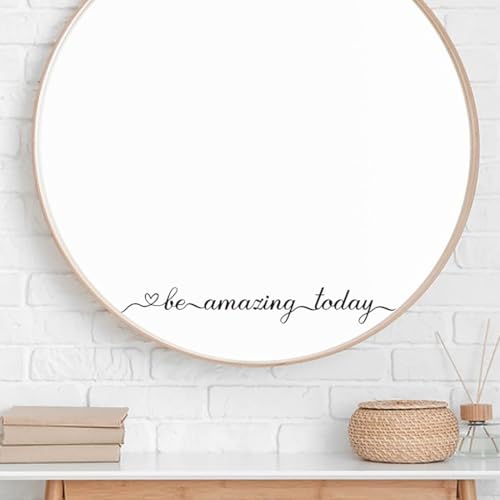 PLIGREAT 2 Sheets Vinyl Mirror Decals Be Amazing Today Quotes Wall Stickers for Woman Bedroom Bathroom Dressing Room Vanity Mirror Decor DIY Home Indoor Wall Art Decor Car Glass Window Stickers - Image 2