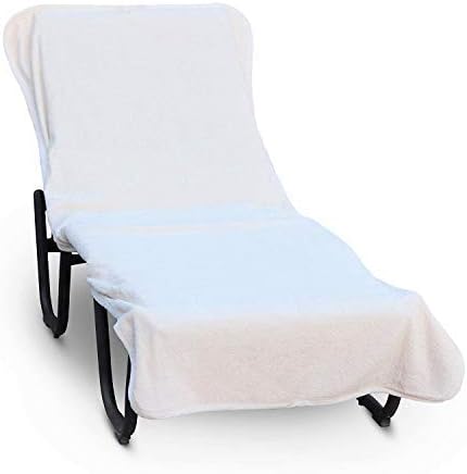 Luxury Hotel Spa Towel Pool Chair Lounge Cover 100% Cotton | Soft Ring-Spun Cotton | Premium Quality | Absorbent | Oversized | Quick-Drying | Beach | Resort | Vacation | Beach Club | Poolside, White