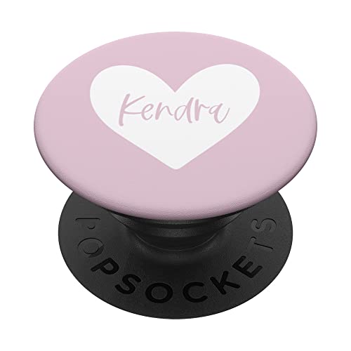 Kendra Pink Name Heart Love Woman Girl Friend Personalizado PopSockets PopGrip Intercambiable