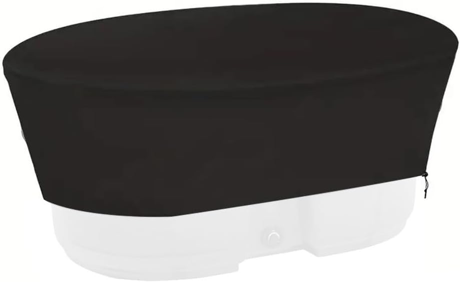 Heavy Duty Oval Stock Tank Cover Tear Resistant Waterproof Oxford Fabric Elastic Windproof Design For Secure Fit 210D Oxford Material Black Multiple Sizes(178 * 163 * 63.5cm/300)