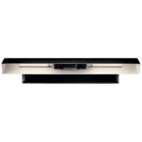 Image of Kichler Carston 2-Light Picture Light, Updated Traditional Light in Black with White Interior, for Framed Art, Mirror or Built-in Shelving (4.75 inch x 24.25 inch), 52686BK
